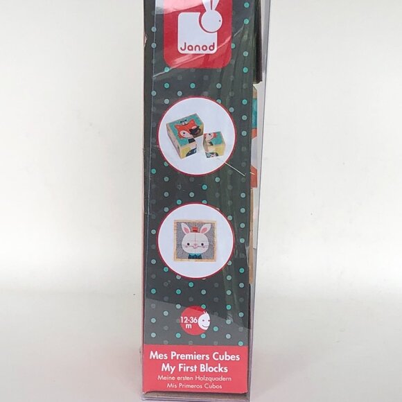 Janod My First Blocks Forest Portraits - Animals (4 wooden cubes) Brand New - Picture 6 of 13